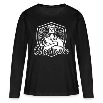 Mechaniker - Frauen Premium Bio Langarmshirt - Schwarz - Vorne - Julia (174cm)