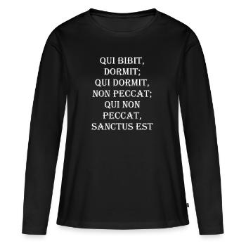 latin - T-shirt manches longues Premium bio Femme - noir - Devant - Julia (174cm)