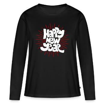 Silvester - Frauen Premium Bio Langarmshirt - Schwarz - Vorne - Julia (174cm)