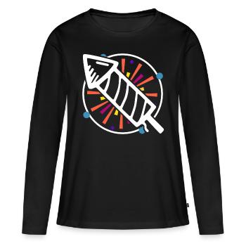 Silvester Rakete - Frauen Premium Bio Langarmshirt - Schwarz - Vorne - Julia (174cm)