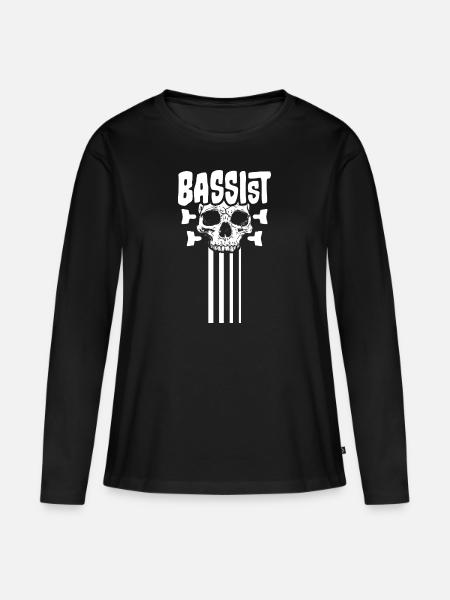 Bassist - Frauen Premium Bio Langarmshirt - Schwarz