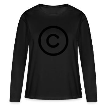 Copyright Symbol - Women's Premium Organic Long Sleeve Shirt - black - Front - Julia (174cm)