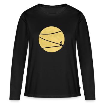 lune - T-shirt manches longues Premium bio Femme - noir - Devant - Julia (174cm)