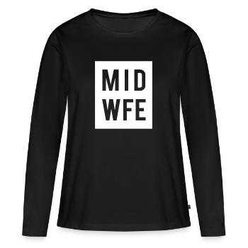 Sage-femme - T-shirt manches longues Premium bio Femme - noir - Devant - Julia (174cm)