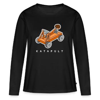 Catapult - idée cadeau pour les fans du Moyen Age - T-shirt manches longues Premium bio Femme - noir - Devant - Julia (174cm)