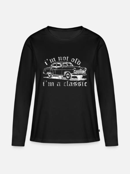 Auto Klassisch - Frauen Premium Bio Langarmshirt - Schwarz