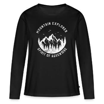 dire des montagnes - T-shirt manches longues Premium bio Femme - noir - Devant - Julia (174cm)