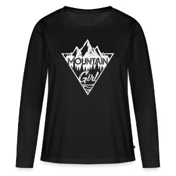 dire des montagnes - T-shirt manches longues Premium bio Femme - noir - Devant - Julia (174cm)
