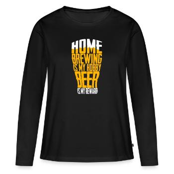 brasseur de bière - T-shirt manches longues Premium bio Femme - noir - Devant - Julia (174cm)