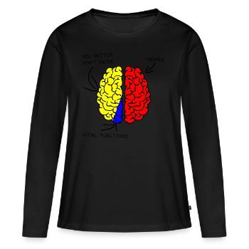 Cerveau - Cerveau - Mèmes - T-shirt manches longues Premium bio Femme - noir - Devant - Julia (174cm)