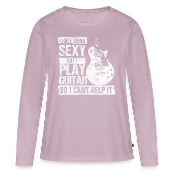 gitarre musik spruch - Frauen Premium Bio Langarmshirt - Altrosa - Vorne - Julia (174cm)
