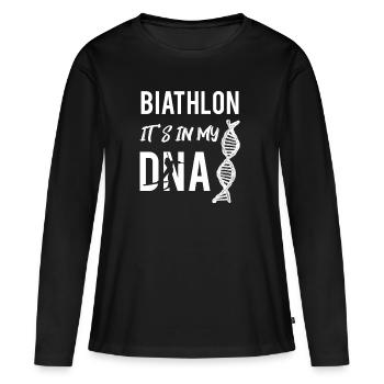 biathlon dna - Frauen Premium Bio Langarmshirt - Schwarz - Vorne - Julia (174cm)