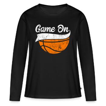 Balle de jeu de basket-ball - T-shirt manches longues Premium bio Femme - noir - Devant - Julia (174cm)