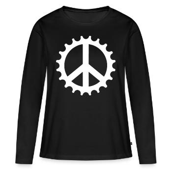 Cadeau vélo vélo pignon pignon - T-shirt manches longues Premium bio Femme - noir - Devant - Julia (174cm)