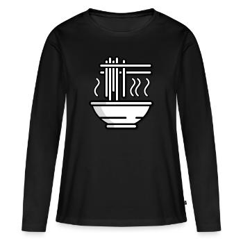 Ramen soupe japonais manger l’appétit bâtonnets Love - T-shirt manches longues Premium bio Femme - noir - Devant - Julia (174cm)