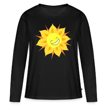 sun - Frauen Premium Bio Langarmshirt - Schwarz - Vorne - Julia (174cm)