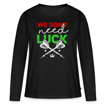 Les fléchettes disent bonne chance - T-shirt manches longues Premium bio Femme - noir - Devant - Julia (174cm)