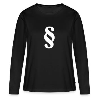 Signe de paragraphe - T-shirt manches longues Premium bio Femme - noir - Devant - Julia (174cm)