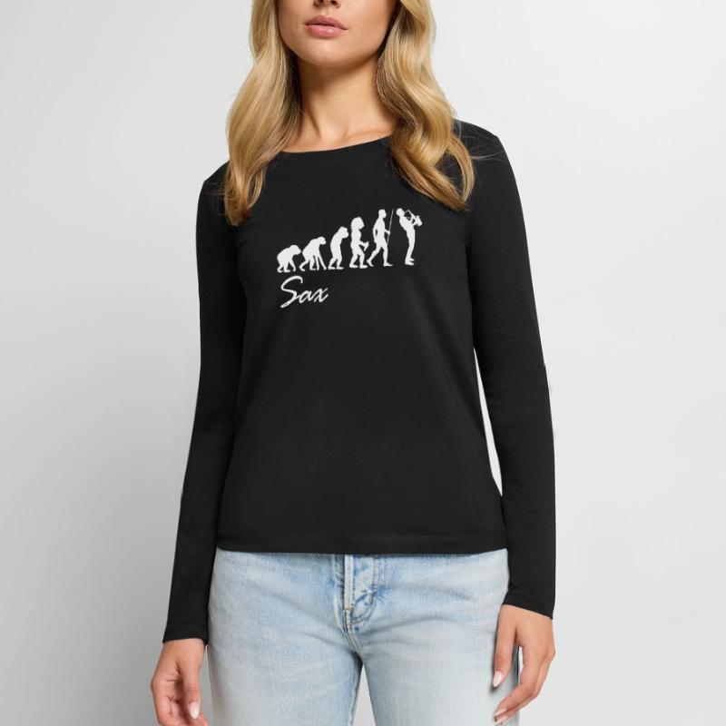 Saxophone Evolution Evolution Musicien T-shirt manches longues Premium bio Femme