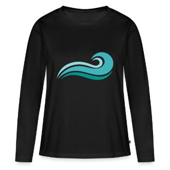Wave - Women's Premium Organic Long Sleeve Shirt - black - Front - Julia (174cm)