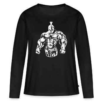 guerrier spartiate sparta - T-shirt manches longues Premium bio Femme - noir - Devant - Julia (174cm)