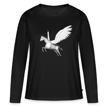 Pegasus, Horse, Flying Horse, Horse with Wing - Women's Premium Organic Long Sleeve Shirt - black - Front - Julia (174cm)