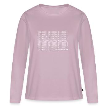 Je suis un pirate informatique - T-shirt manches longues Premium bio Femme - rose poudré - Devant - Julia (174cm)
