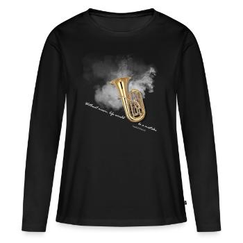 tuba musiker instrument - T-shirt manches longues Premium bio Femme - noir - Devant - Julia (174cm)