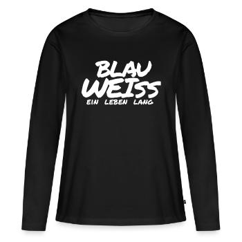 Bleu Blanc Blanc Football Football - T-shirt manches longues Premium bio Femme - noir - Devant - Julia (174cm)