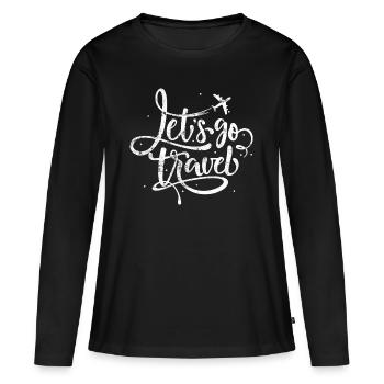 reisen spruch reise - Frauen Premium Bio Langarmshirt - Schwarz - Vorne - Julia (174cm)