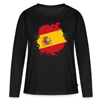 drapeau drapeau espagne - T-shirt manches longues Premium bio Femme - noir - Devant - Julia (174cm)