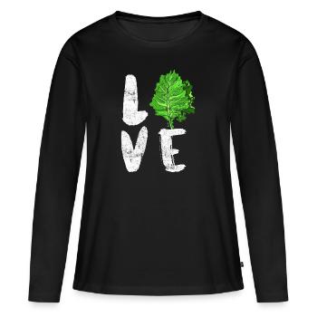 J'adore la salade - T-shirt manches longues Premium bio Femme - noir - Devant - Julia (174cm)