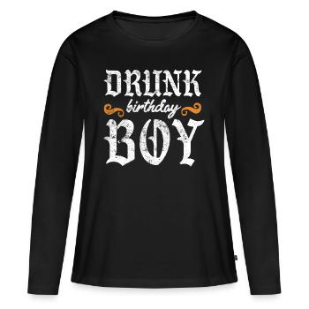 sort de garçon d’anniversaire ivre - T-shirt manches longues Premium bio Femme - noir - Devant - Julia (174cm)