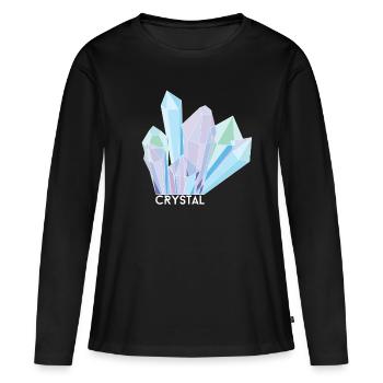 Cristal - T-shirt manches longues Premium bio Femme - noir - Devant - Julia (174cm)