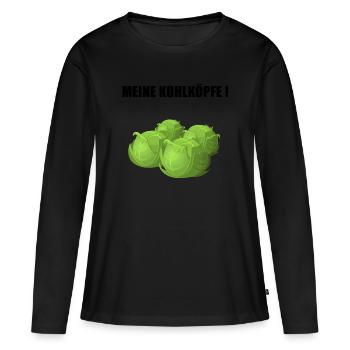 Mes choux - T-shirt manches longues Premium bio Femme - noir - Devant - Julia (174cm)