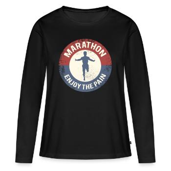 marathon - T-shirt manches longues Premium bio Femme - noir - Devant - Julia (174cm)