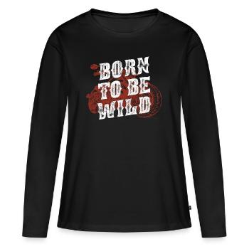 Motorrad fahren spruch zitat - Frauen Premium Bio Langarmshirt - Schwarz - Vorne - Julia (174cm)