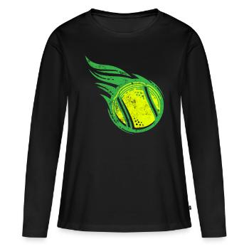 Balle de tennis balle de tennis - T-shirt manches longues Premium bio Femme - noir - Devant - Julia (174cm)
