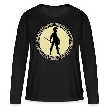 Grèce, Leonidas, Sparta, Athènes - T-shirt manches longues Premium bio Femme - noir - Devant - Julia (174cm)