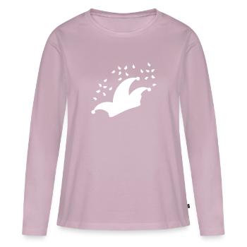Jecks casquette carnaval Alaaf idée cadeau - T-shirt manches longues Premium bio Femme - rose poudré - Devant - Julia (174cm)