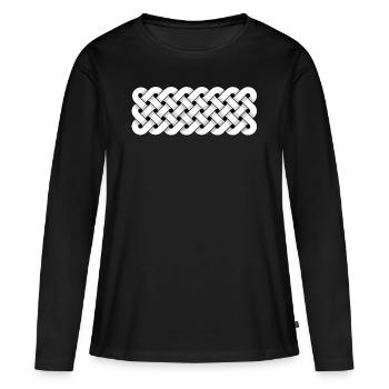Muster keltisch 002 - Frauen Premium Bio Langarmshirt - Schwarz - Vorne - Julia (174cm)