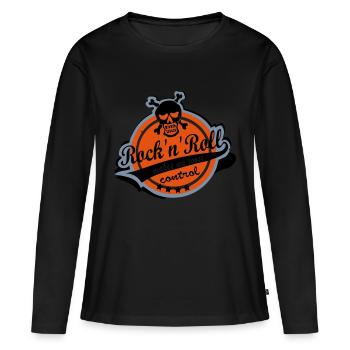 Rock'n'Roll me fait perdre le contrôle - T-shirt manches longues Premium bio Femme - noir - Devant - Julia (174cm)