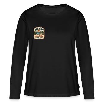 Panneau vintage du Balbinio Travel Club - T-shirt manches longues Premium bio Femme - noir - Devant - Julia (174cm)