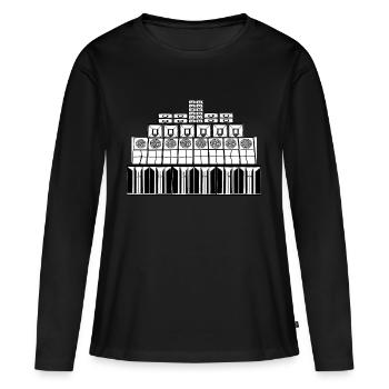 23 système de son - T-shirt manches longues Premium bio Femme - noir - Devant - Julia (174cm)