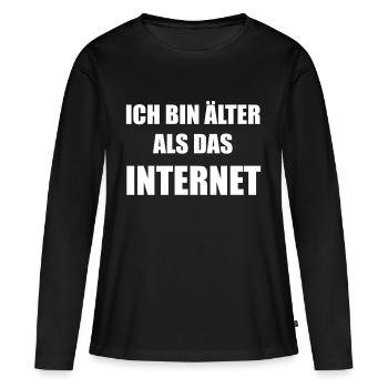 Je suis plus âgée que l’INTERNET - T-shirt manches longues Premium bio Femme - noir - Devant - Julia (174cm)