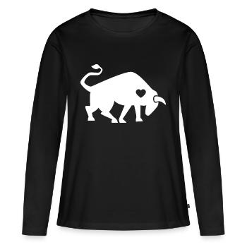 Taureau vache tauromachie coeur cadeau torero - T-shirt manches longues Premium bio Femme - noir - Devant - Julia (174cm)