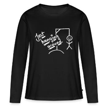 Traîner - traîner - l’humour noir - T-shirt manches longues Premium bio Femme - noir - Devant - Julia (174cm)