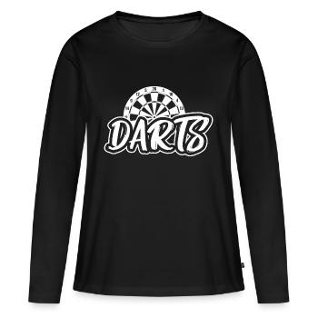 Jeu de fléchettes - T-shirt manches longues Premium bio Femme - noir - Devant - Julia (174cm)