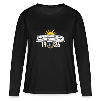 Soleil levant sur le Stade San Paolo - version blanche - T-shirt manches longues Premium bio Femme - noir - Devant - Julia (174cm)