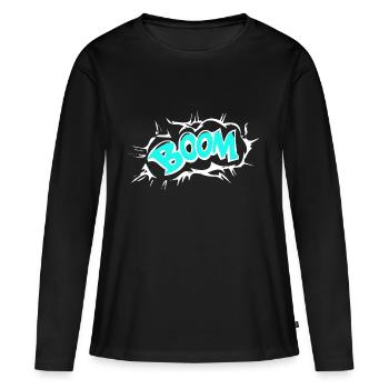 Comic BOOM - Frauen Premium Bio Langarmshirt - Schwarz - Vorne - Julia (174cm)